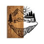 Wallity Camp Life Escultura de pared de madera y metal nogal y negro
